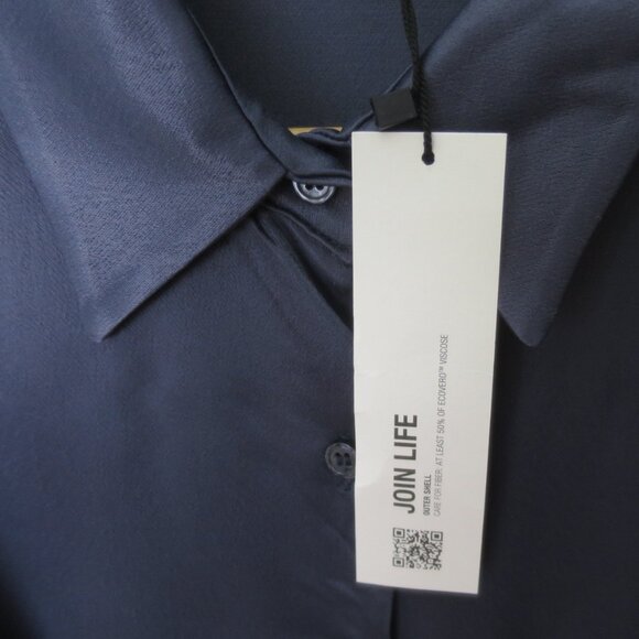 Zara Knotted Satin Effect Shirt Dress Size L - Picture 12 of 14